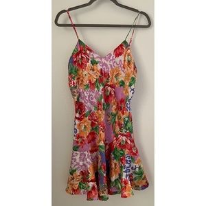 Vintage Gold Label Victoria's Secret Multicolored Floral Slip Dress Medium